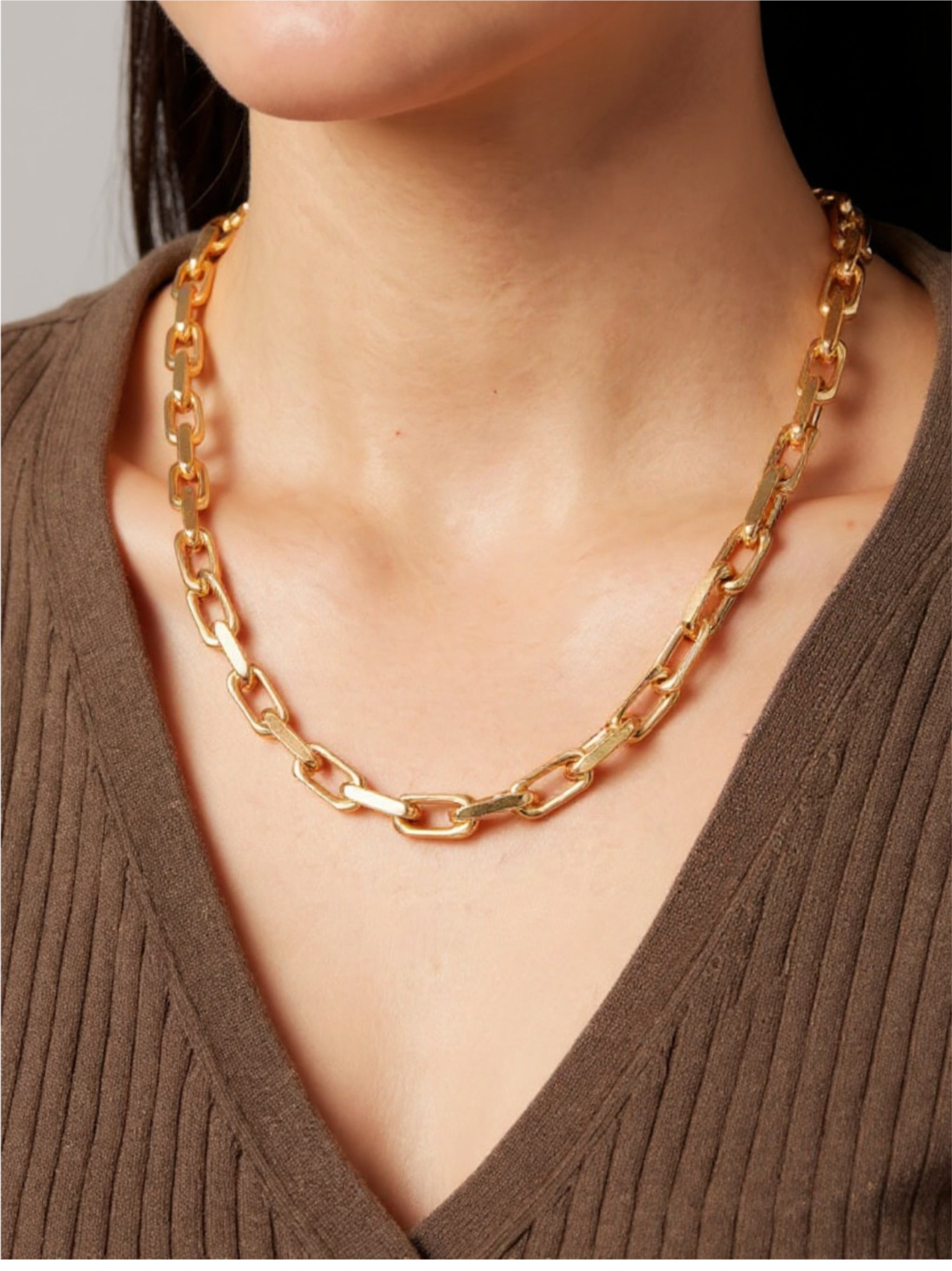 18K Gold Thich Chain Necklace