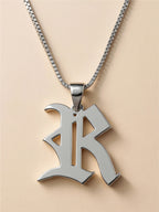 .925 Sterling Silver Letter "R" Charm Necklace