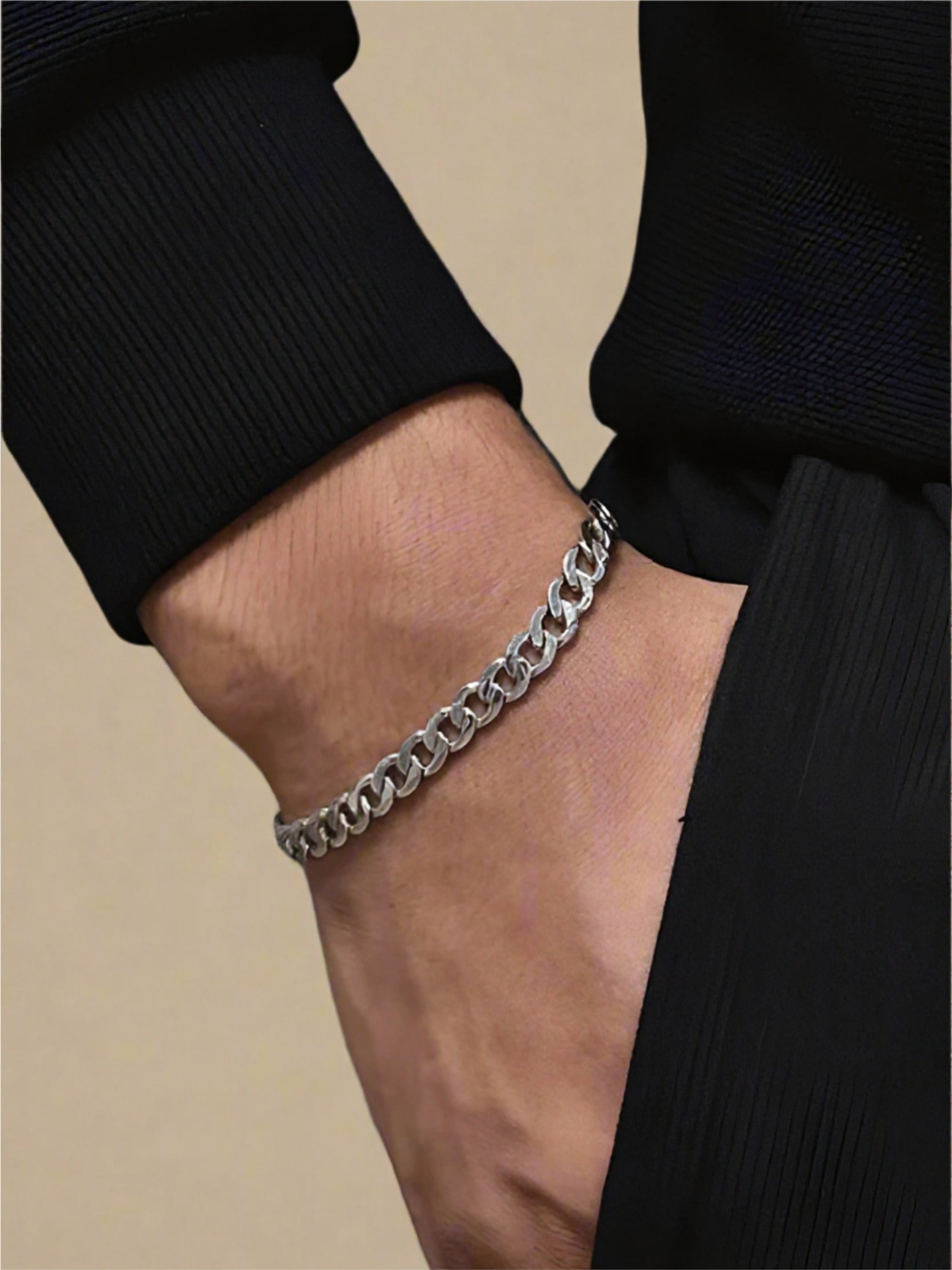 Sterling Silver Cuban Chain Bracelet