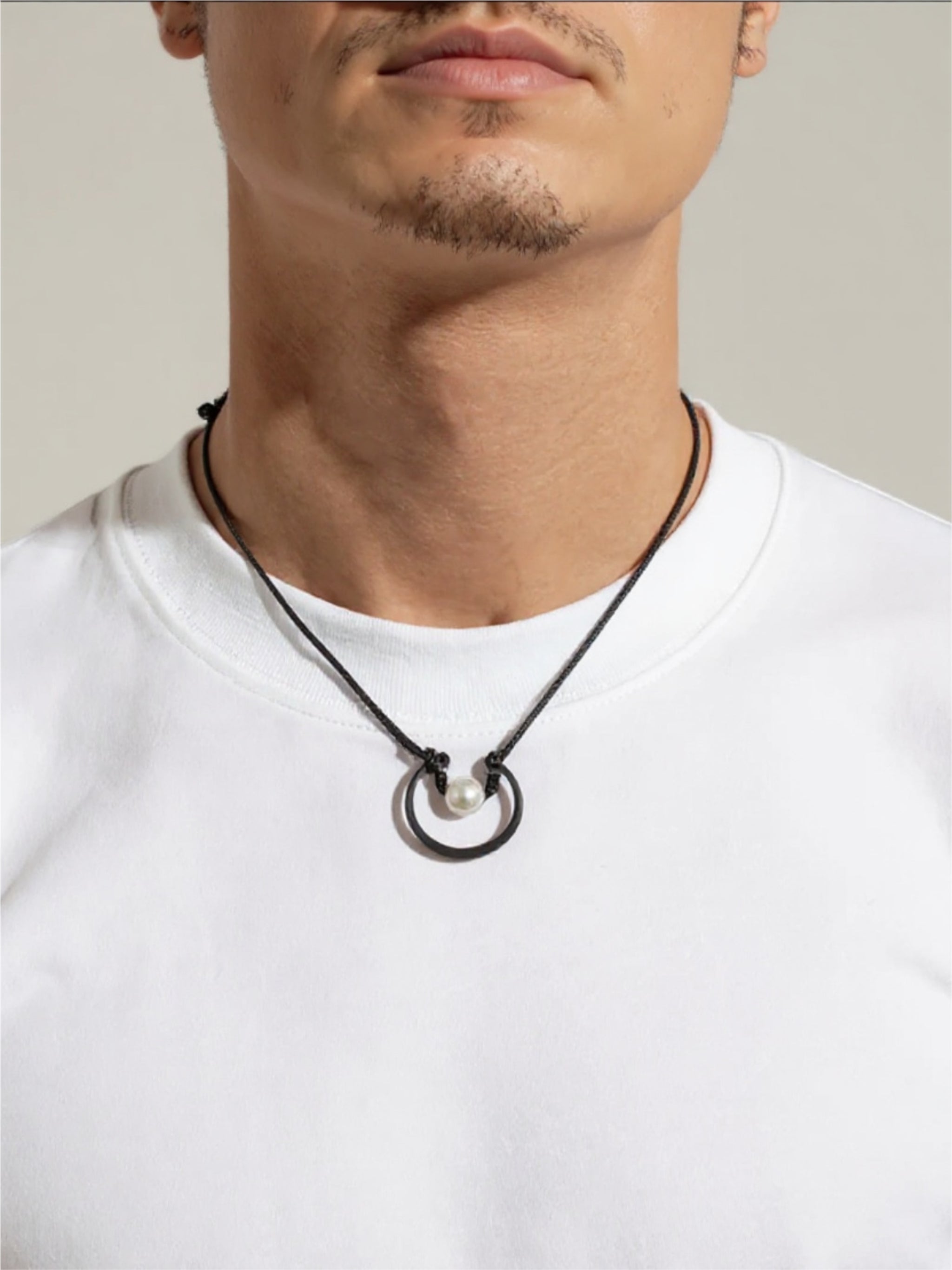 Pearl & Leather Adjustable Necklace