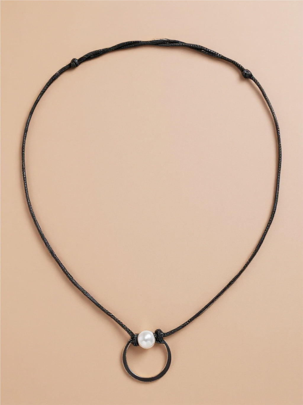 Pearl & Leather Adjustable Necklace