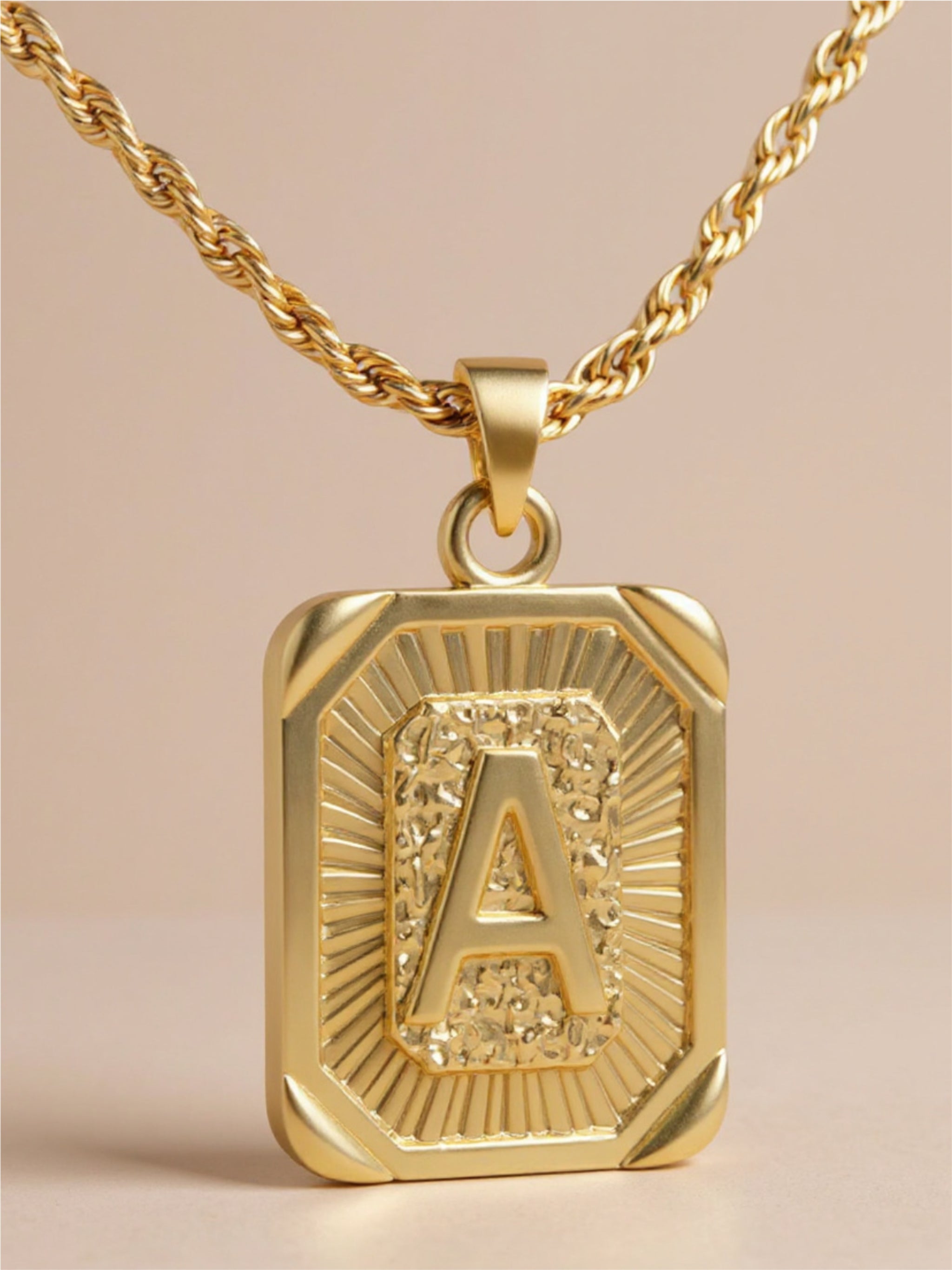 Gold Letter Charm Necklace