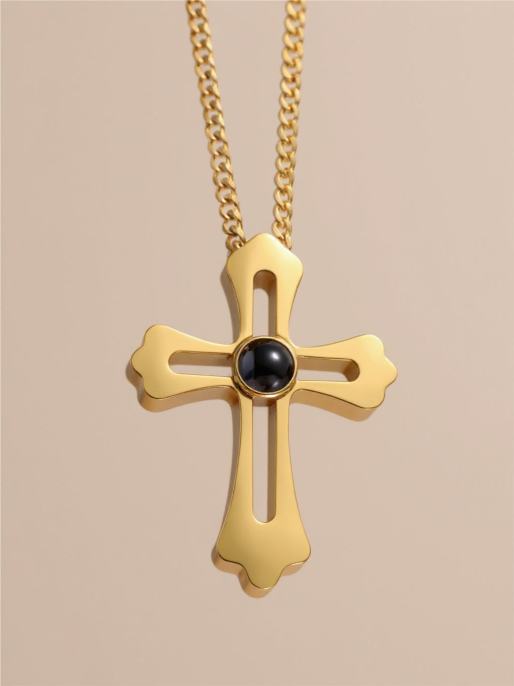 Hollow Cross Projection Necklace