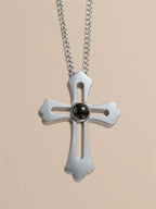 Hollow Cross Projection Necklace