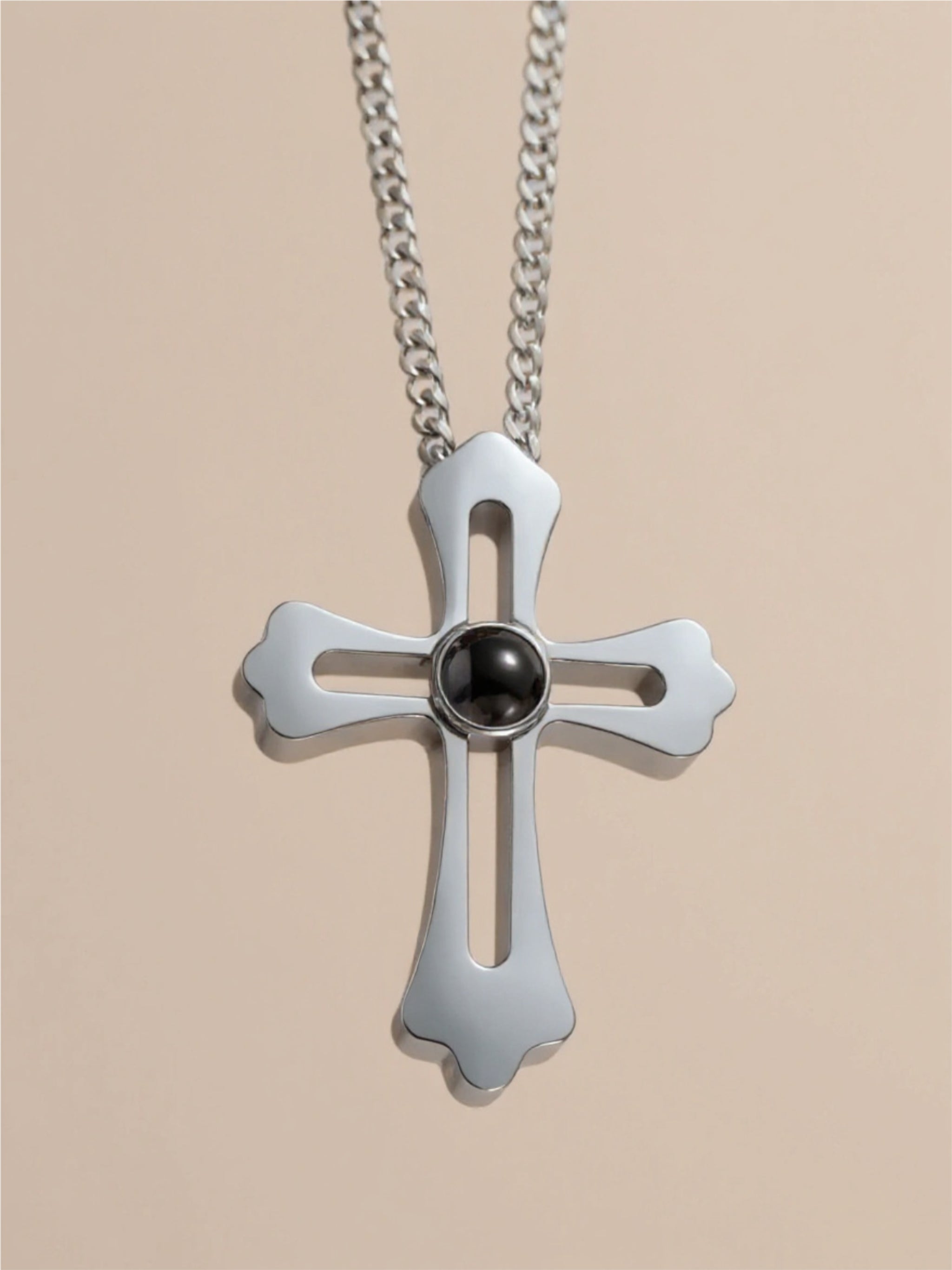 Hollow Cross Projection Necklace