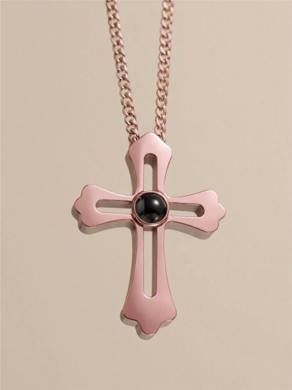 Hollow Cross Projection Necklace