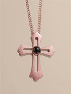 Hollow Cross Projection Necklace