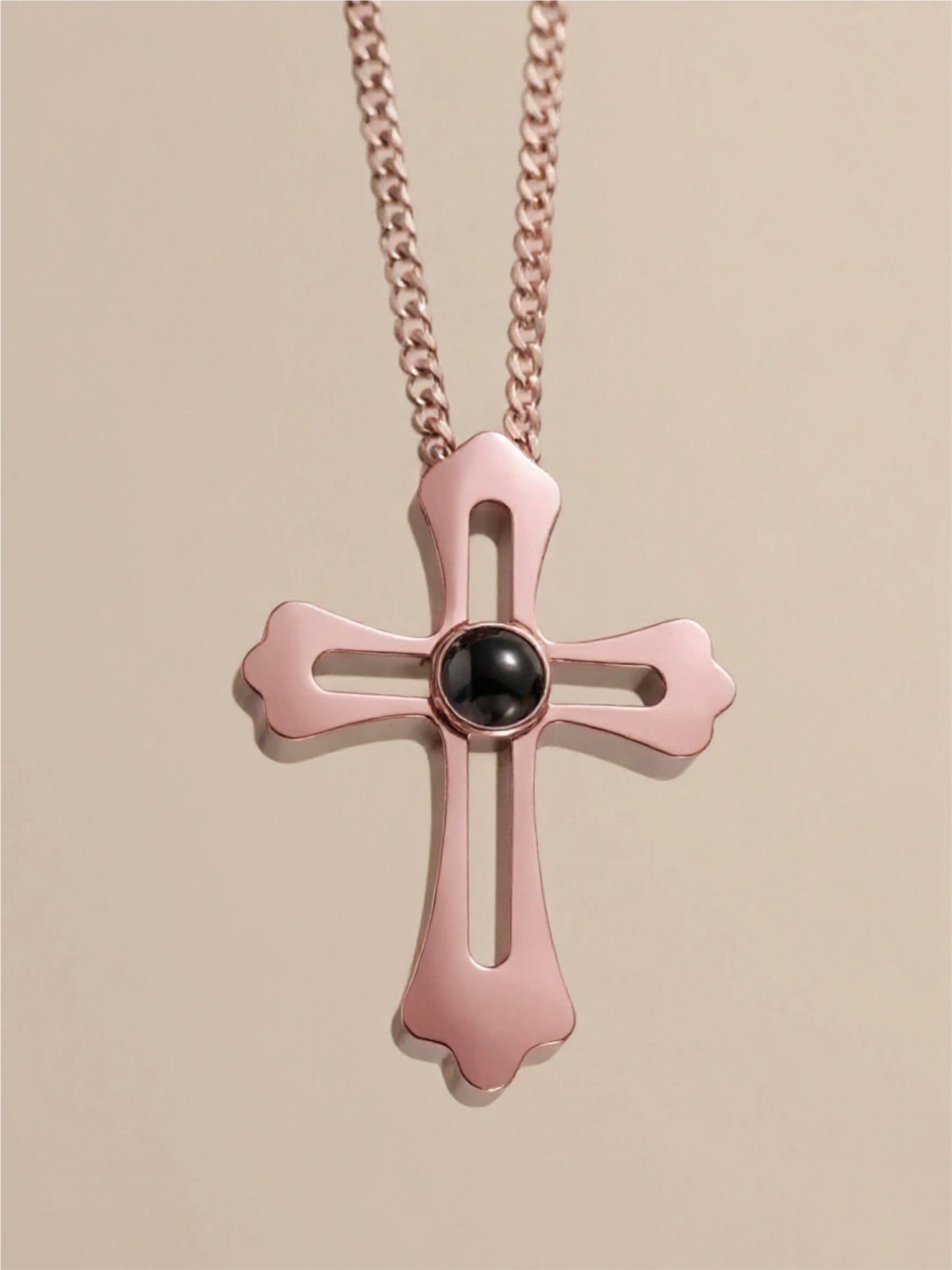 Hollow Cross Projection Necklace