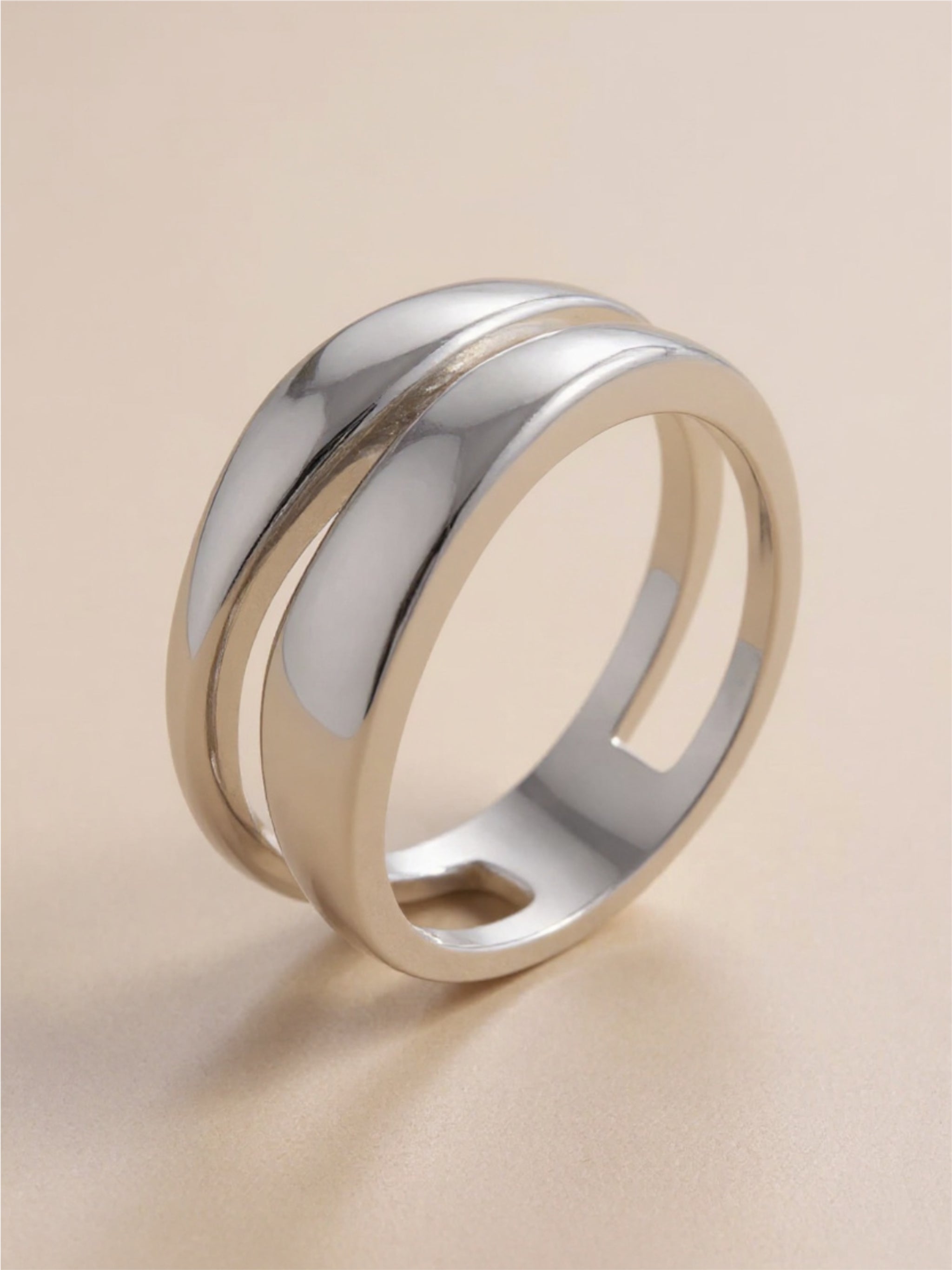 925 Sterling Silver Double-Layered Ring