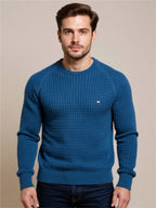Texture Round Neck Long Sleeve Sweater