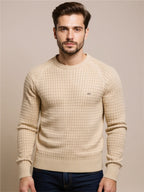 Texture Round Neck Long Sleeve Sweater