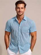 Classic Short Sleeve Corduroy Button Down Shirt