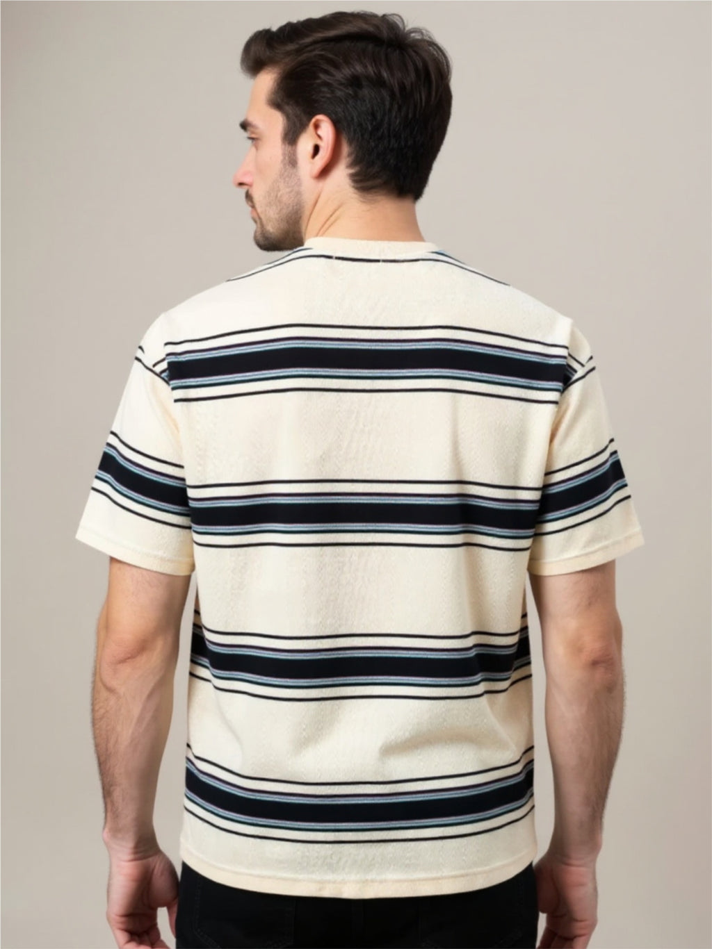 Classic Striped Short Sleeve Crew Neck T-Shirt