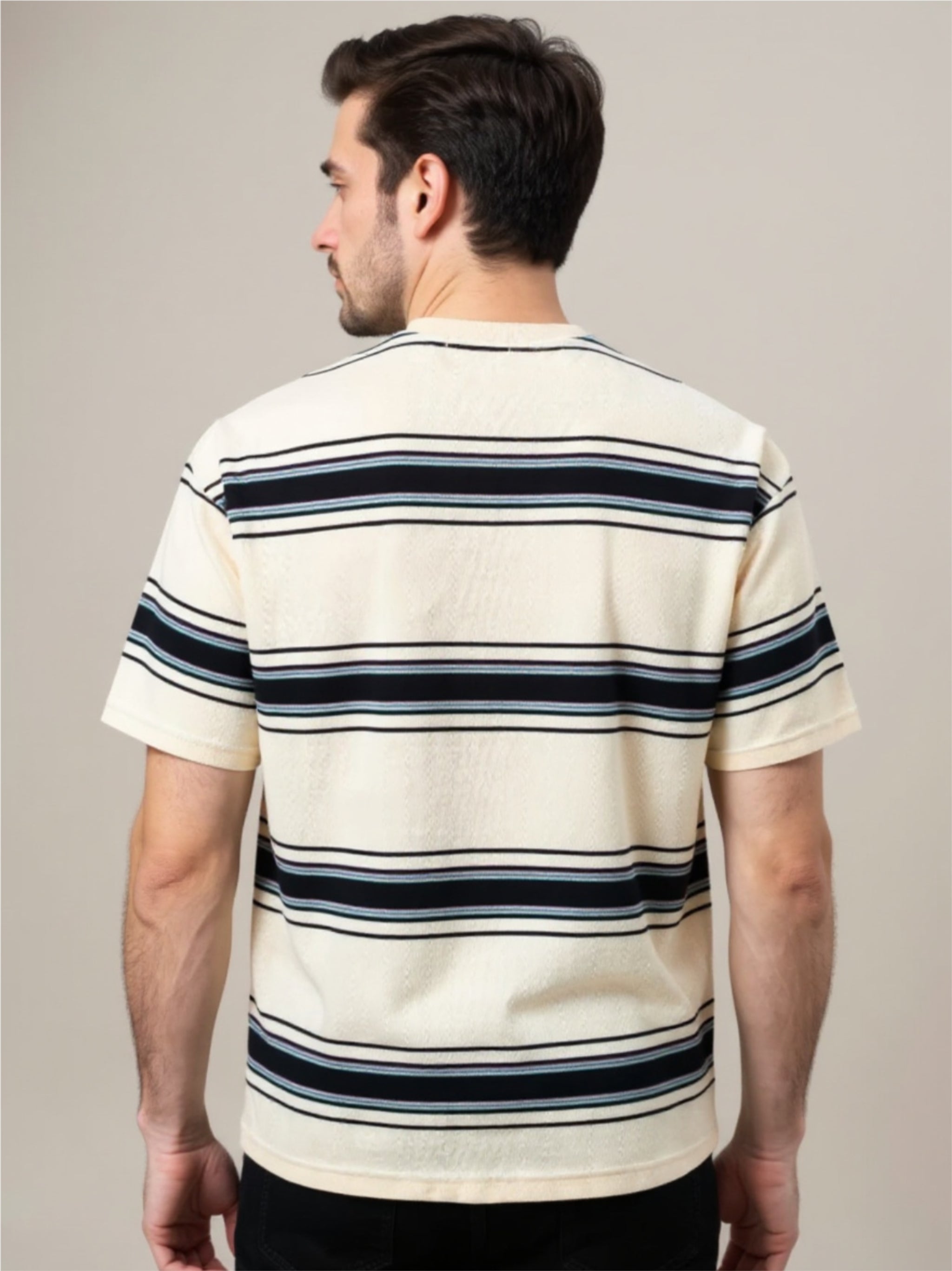 Classic Striped Short Sleeve Crew Neck T-Shirt