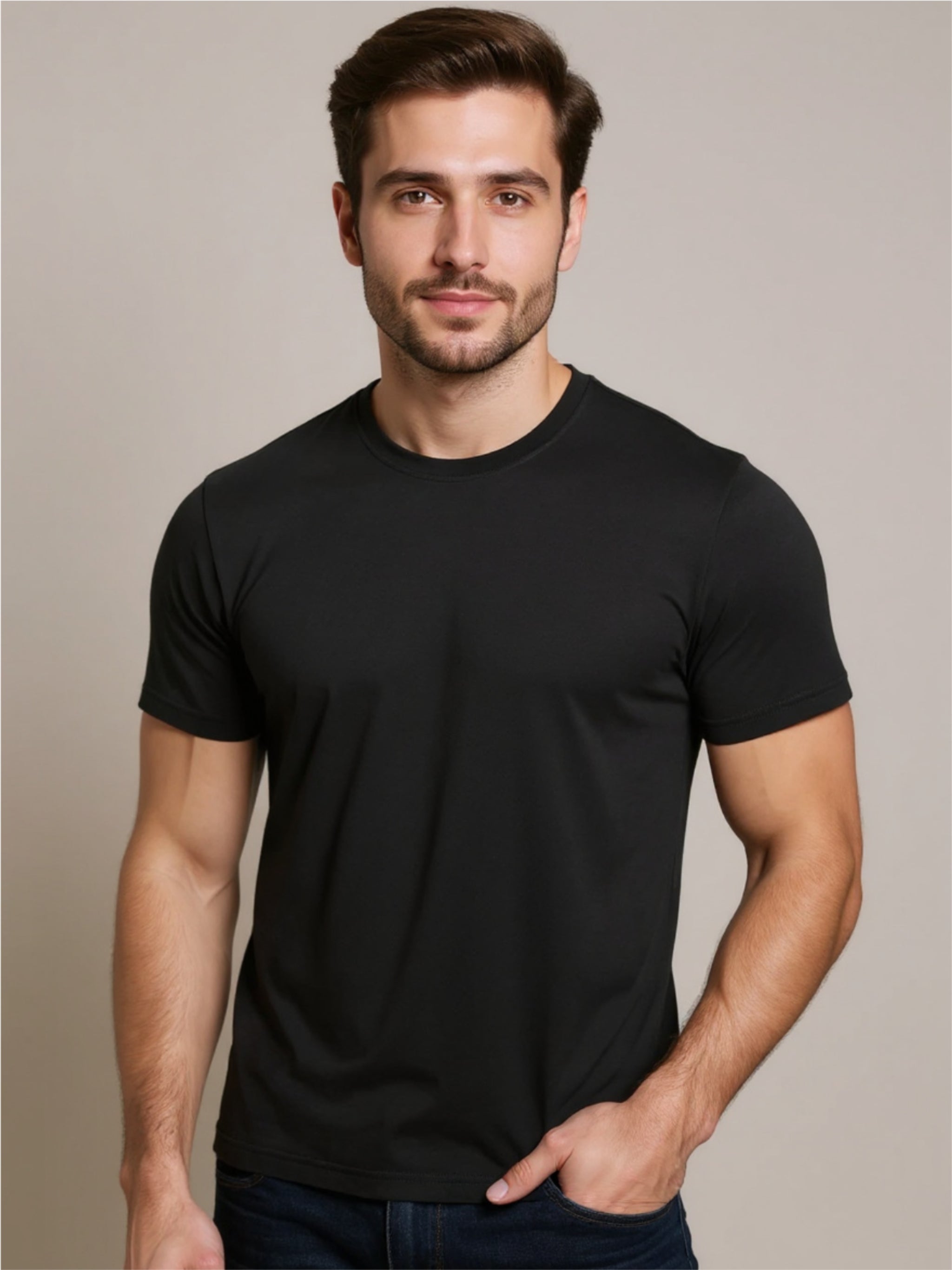 Round Neck Short Sleeve Active T-Shirt