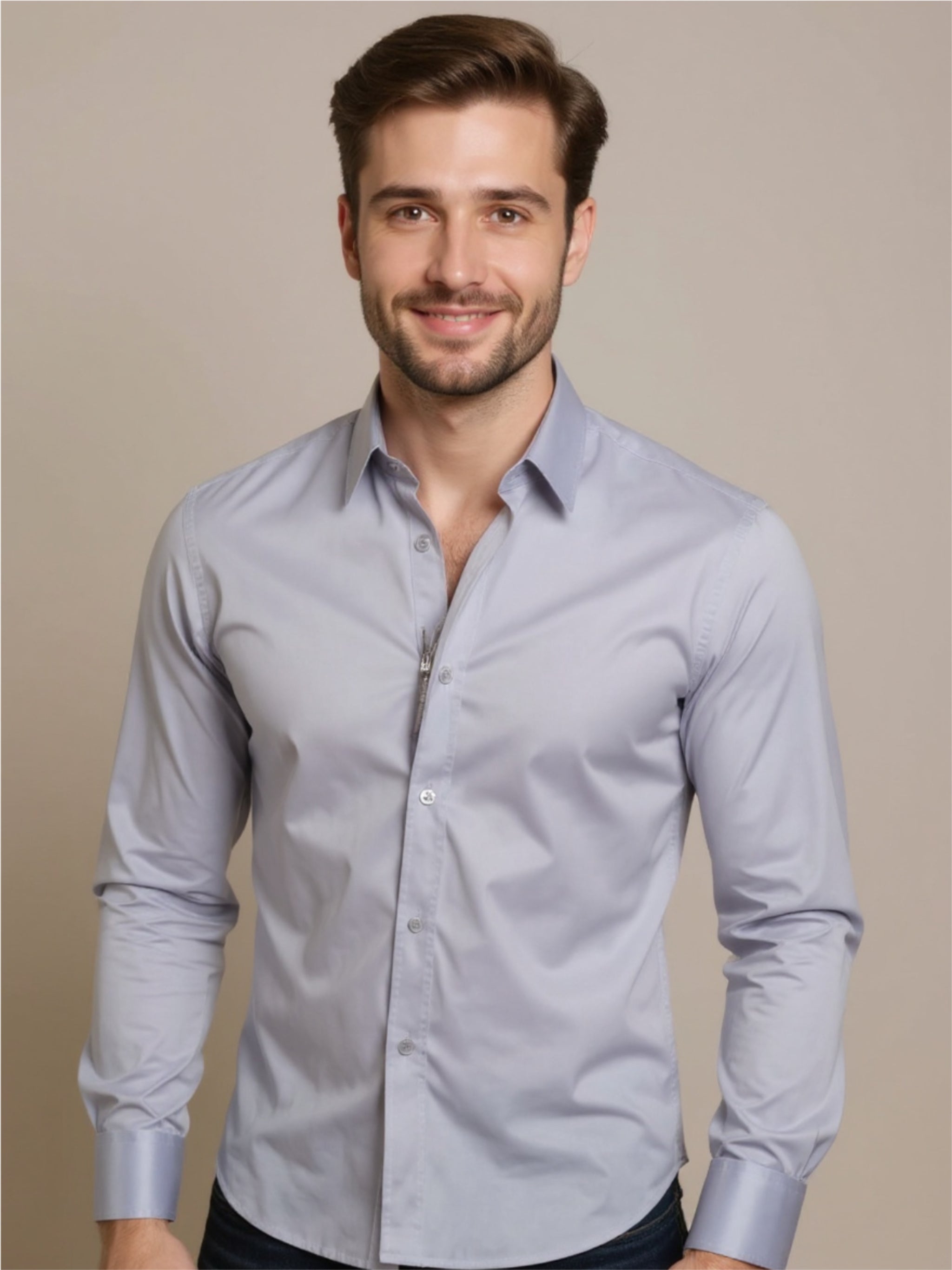 Classic Button-Down Long Sleeve Business Shirt