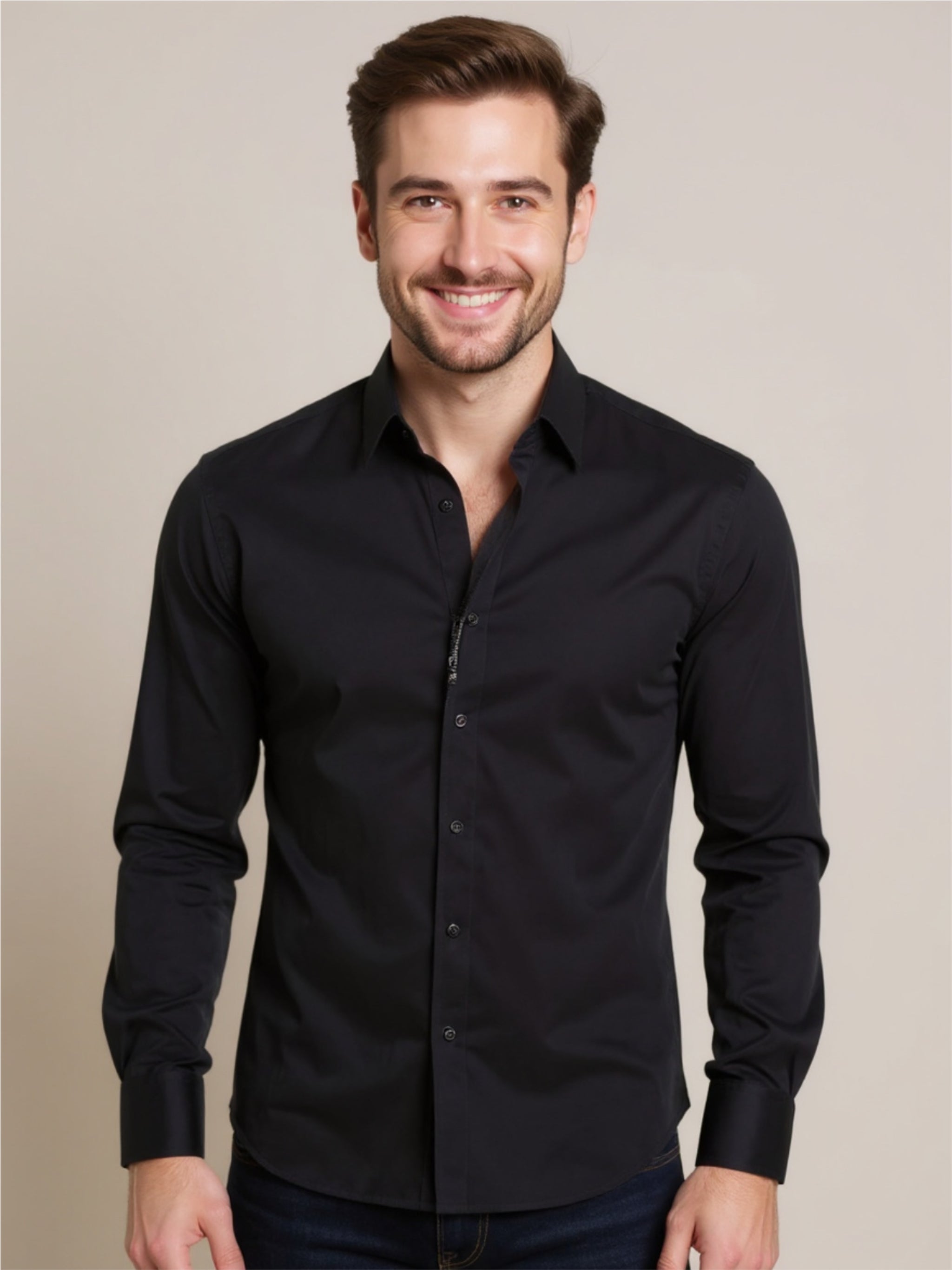 Classic Button-Down Long Sleeve Business Shirt