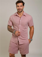 Button Down Short Sleeve Shirt & Shorts Set