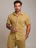 Button Down Short Sleeve Shirt & Shorts Set