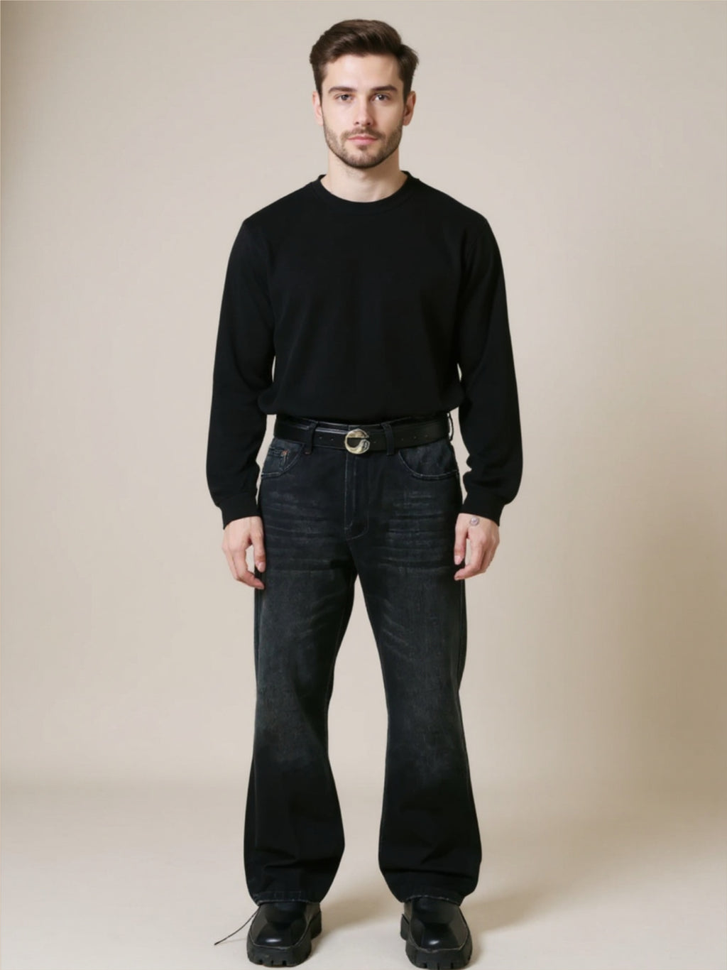 Black Mid Rise Jeans