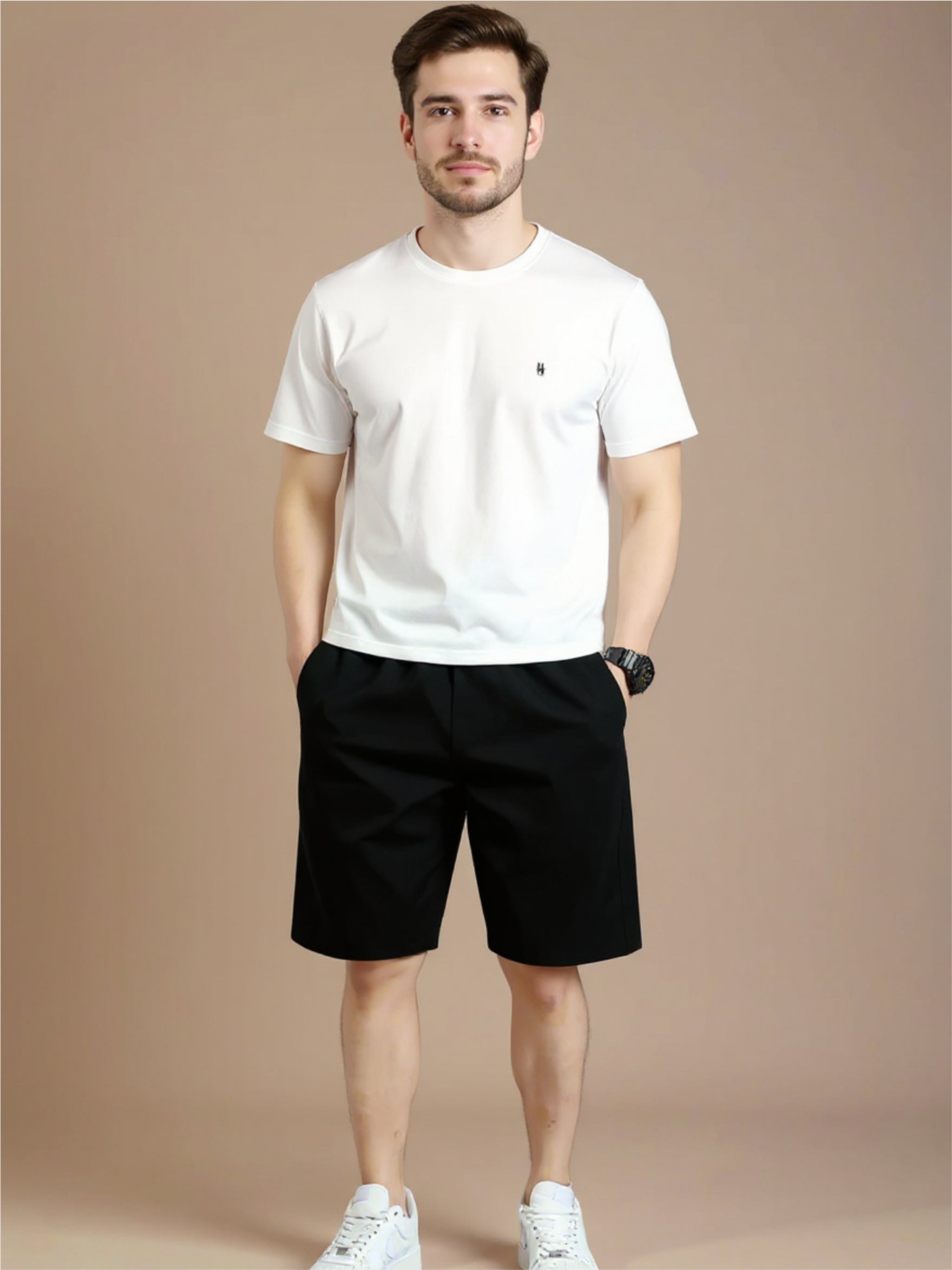 Casual Elastic Waist Shorts