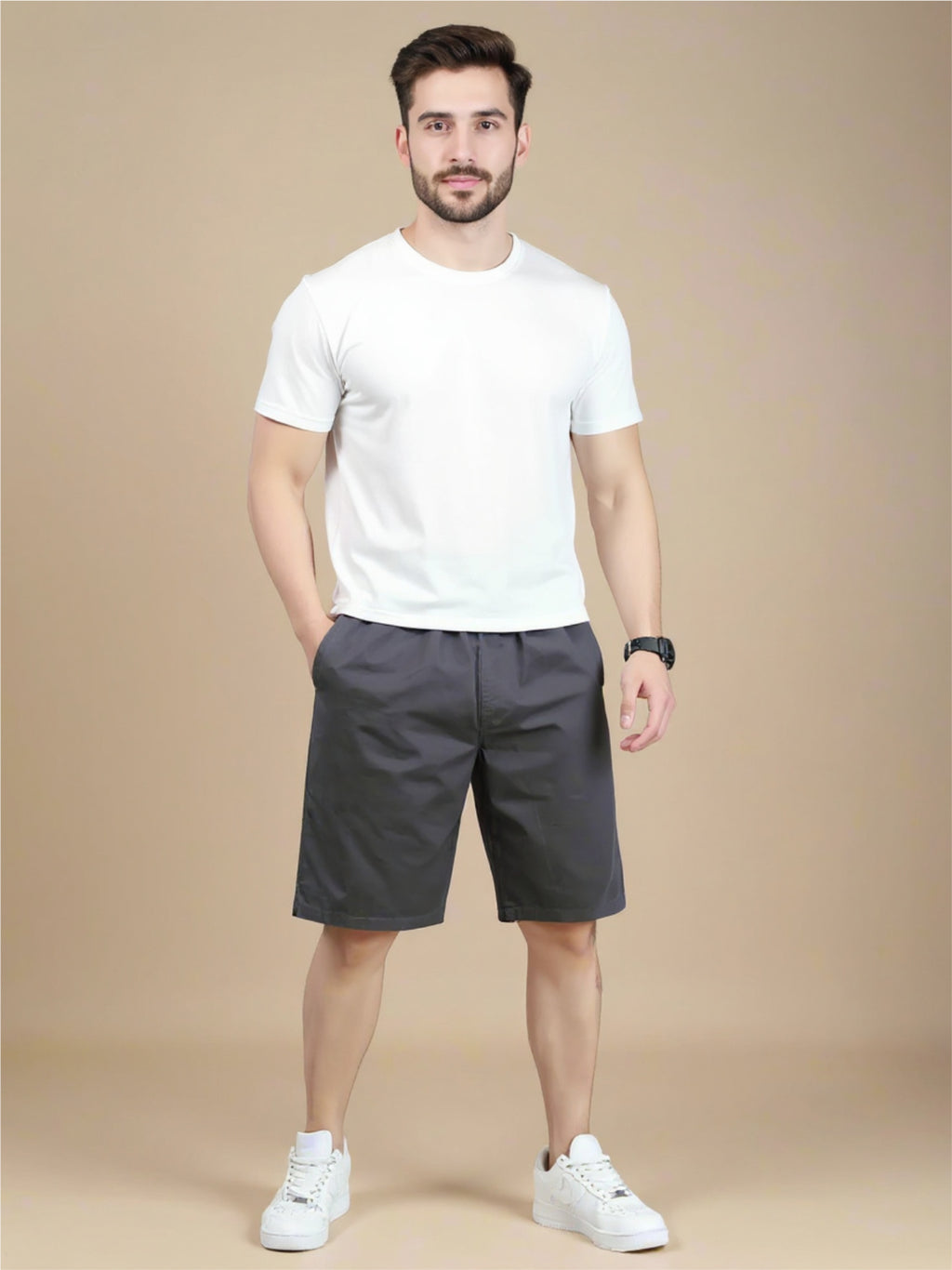 Casual Elastic Waist Shorts