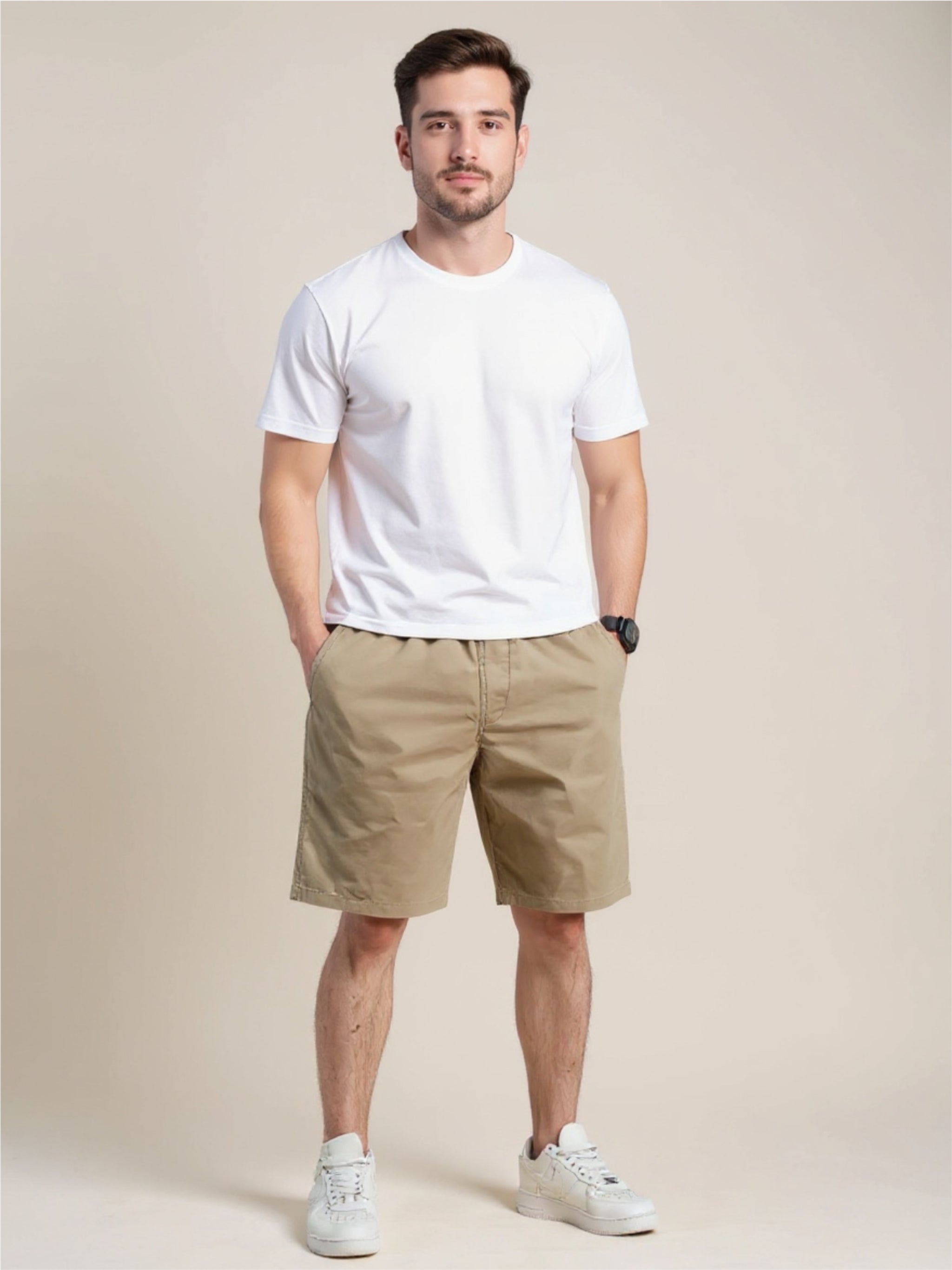 Casual Elastic Waist Shorts