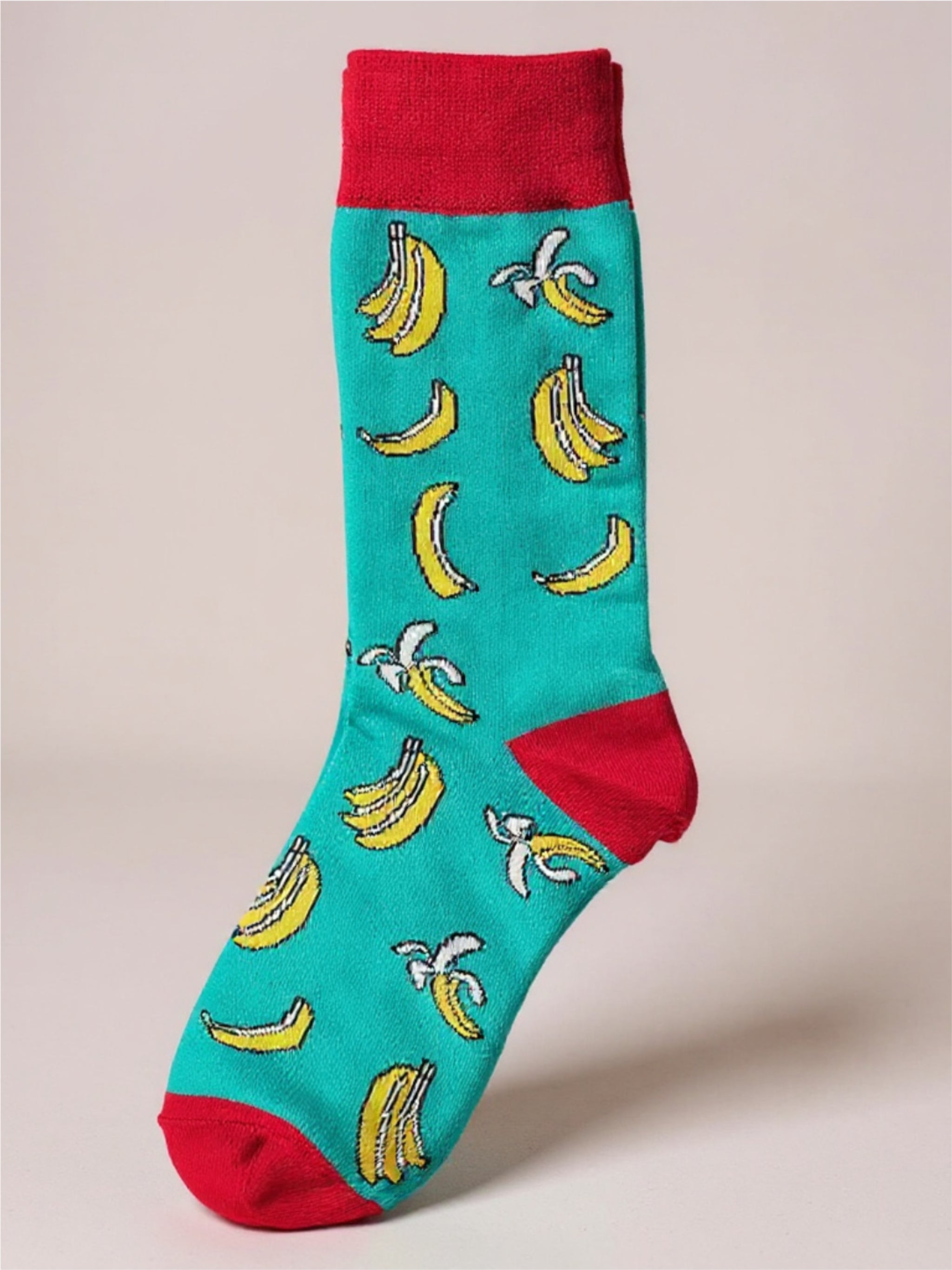 Banana Print Knit Socks - 12 Pairs
