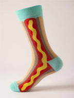 Food Print Knit Socks - 1 Pair