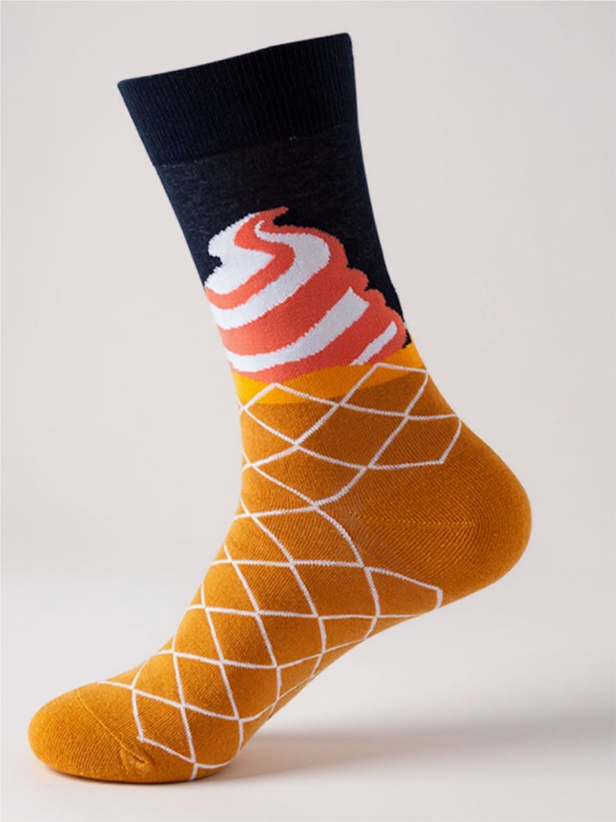 Food Print Knit Socks - 1 Pair