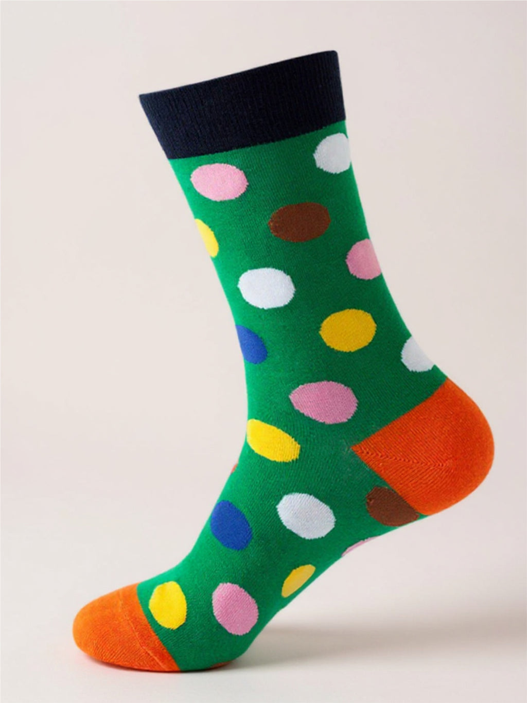 Polka Dot Print Knit Socks - 1 Pair