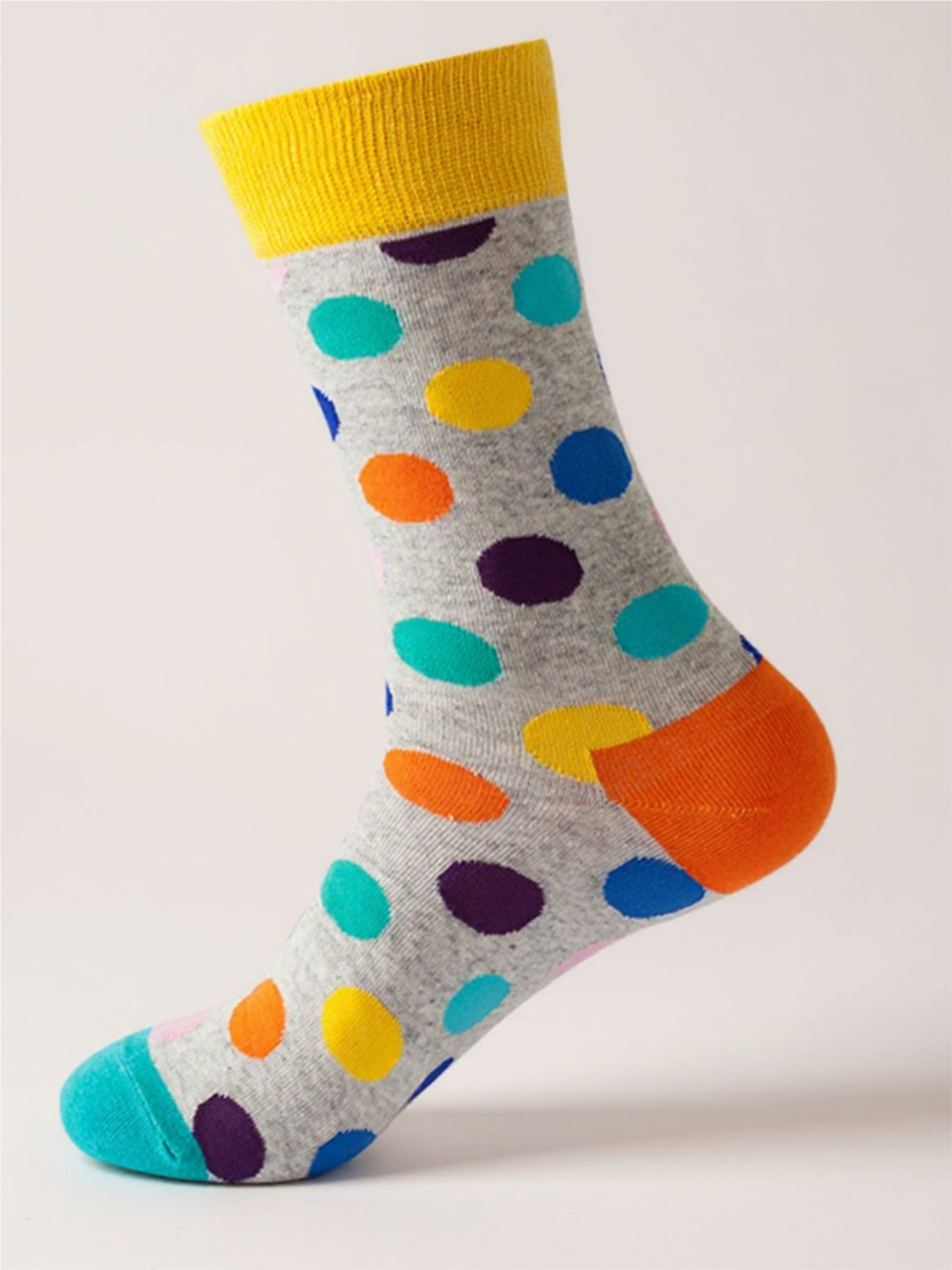 Polka Dot Print Knit Socks - 1 Pair