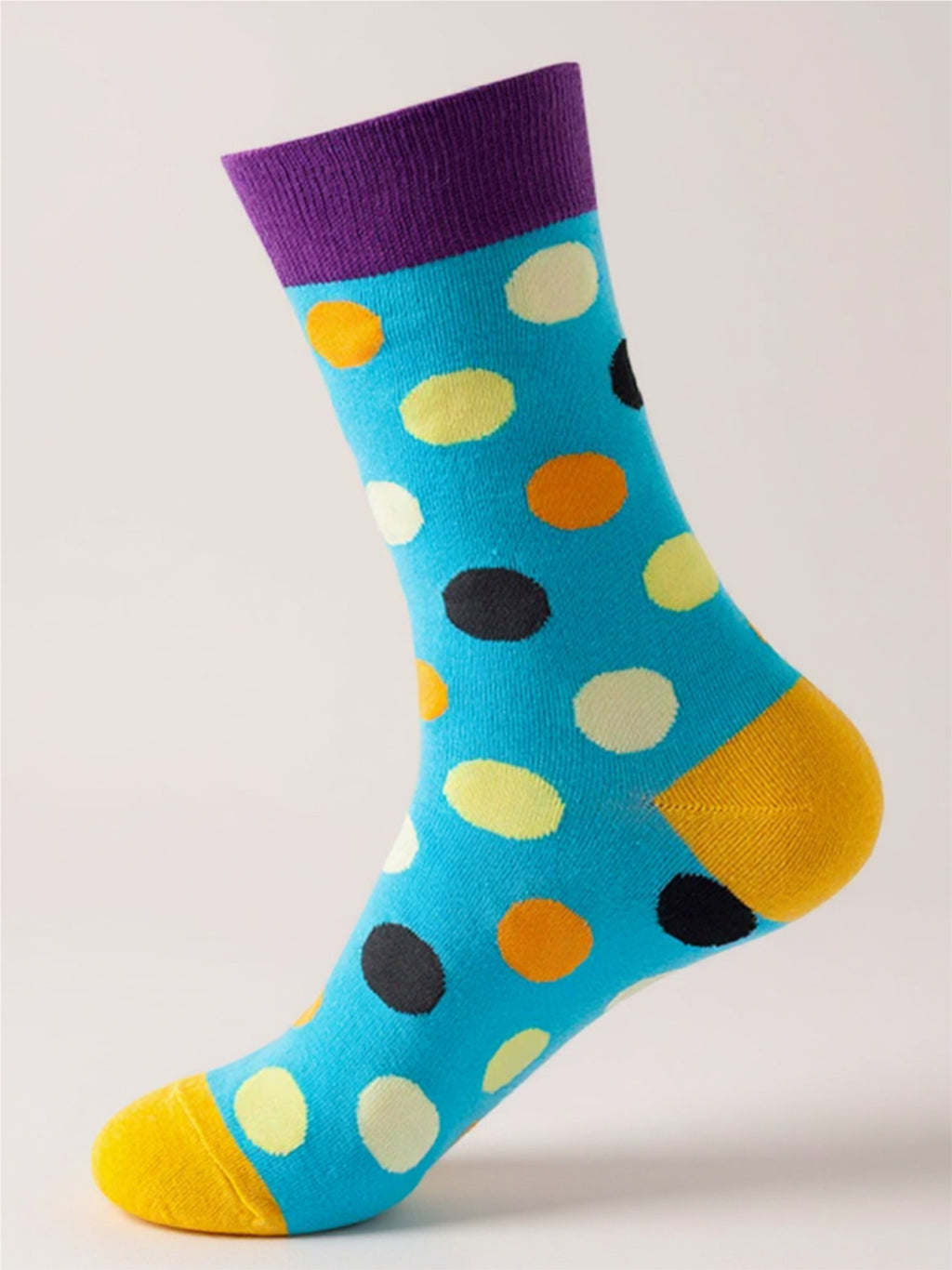Polka Dot Print Knit Socks - 1 Pair