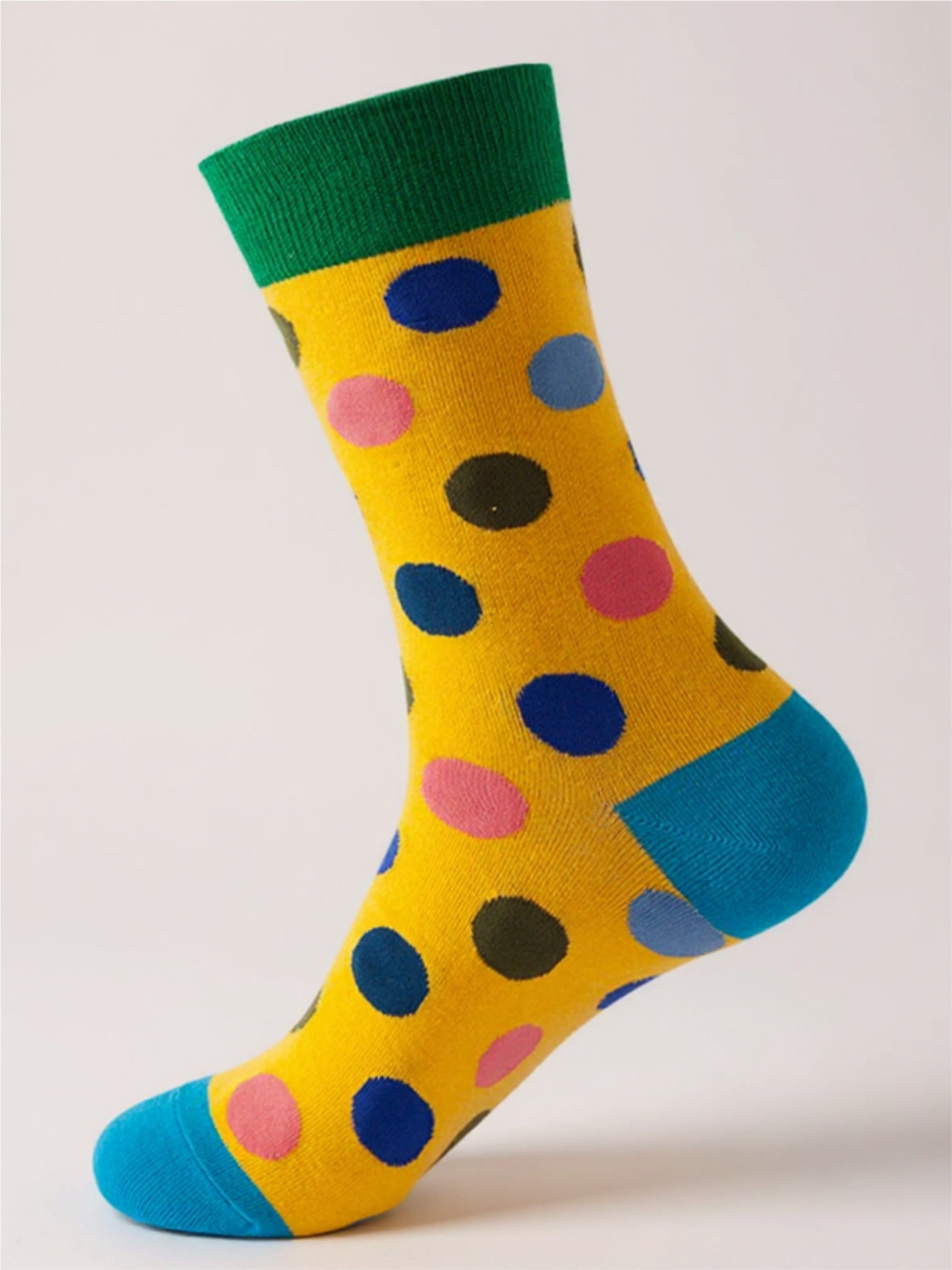 Polka Dot Print Knit Socks - 1 Pair
