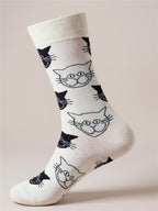 Dog Print Knit Socks - 1 Pair