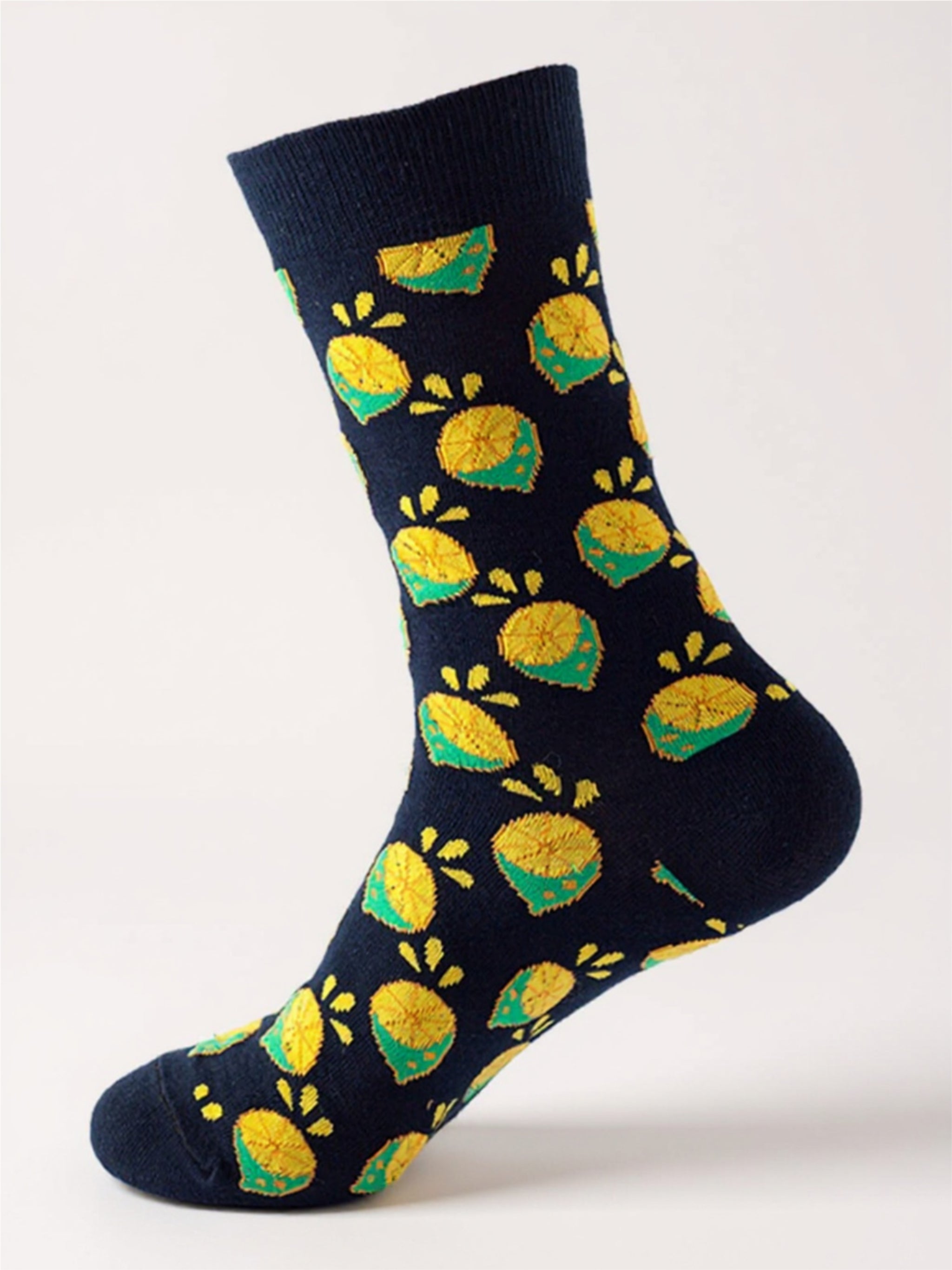 Fruit Print Knit Socks - 1 Pair