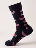Fruit Print Knit Socks - 1 Pair