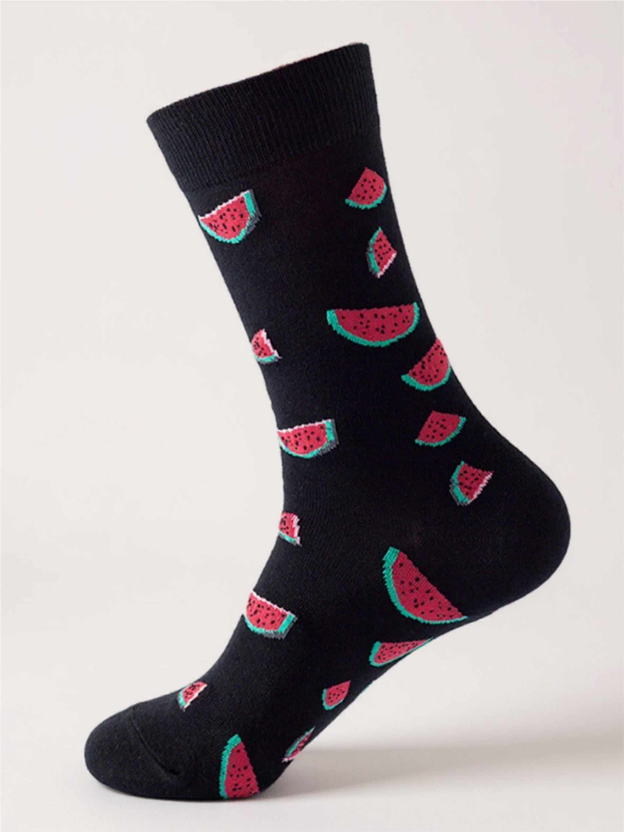 Fruit Print Knit Socks - 1 Pair