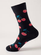 Fruit Print Knit Socks - 1 Pair