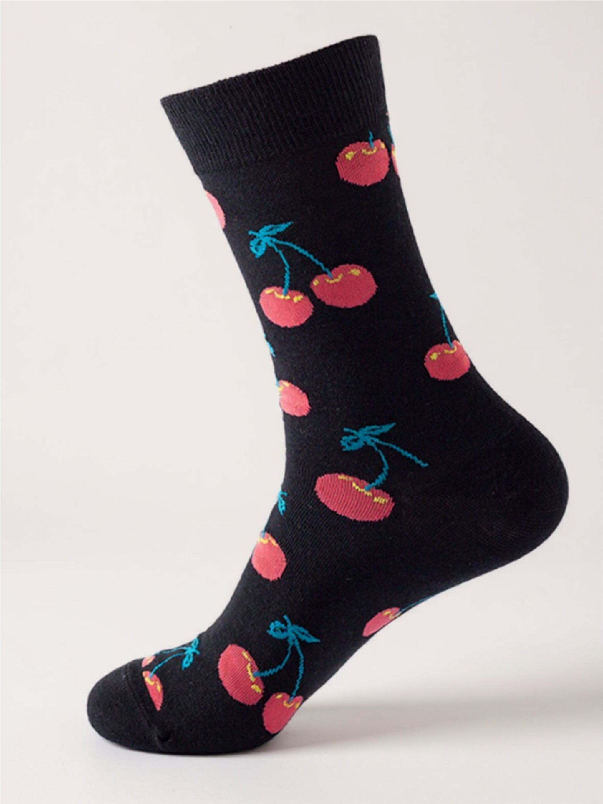 Fruit Print Knit Socks - 1 Pair