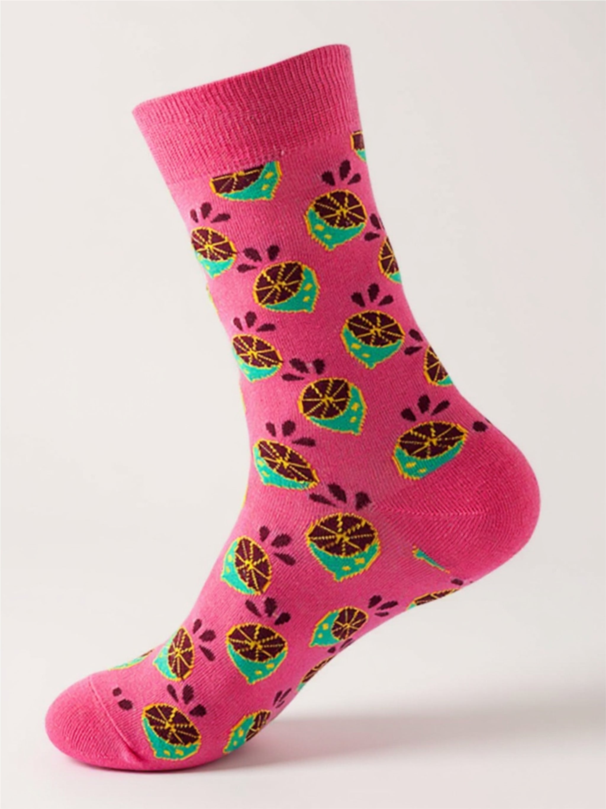 Fruit Print Knit Socks - 1 Pair