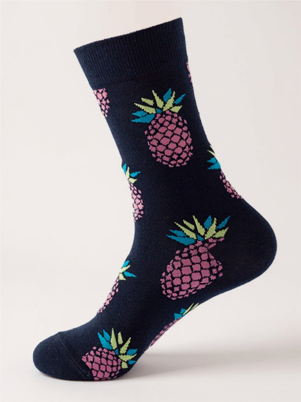 Fruit Print Knit Socks - 1 Pair