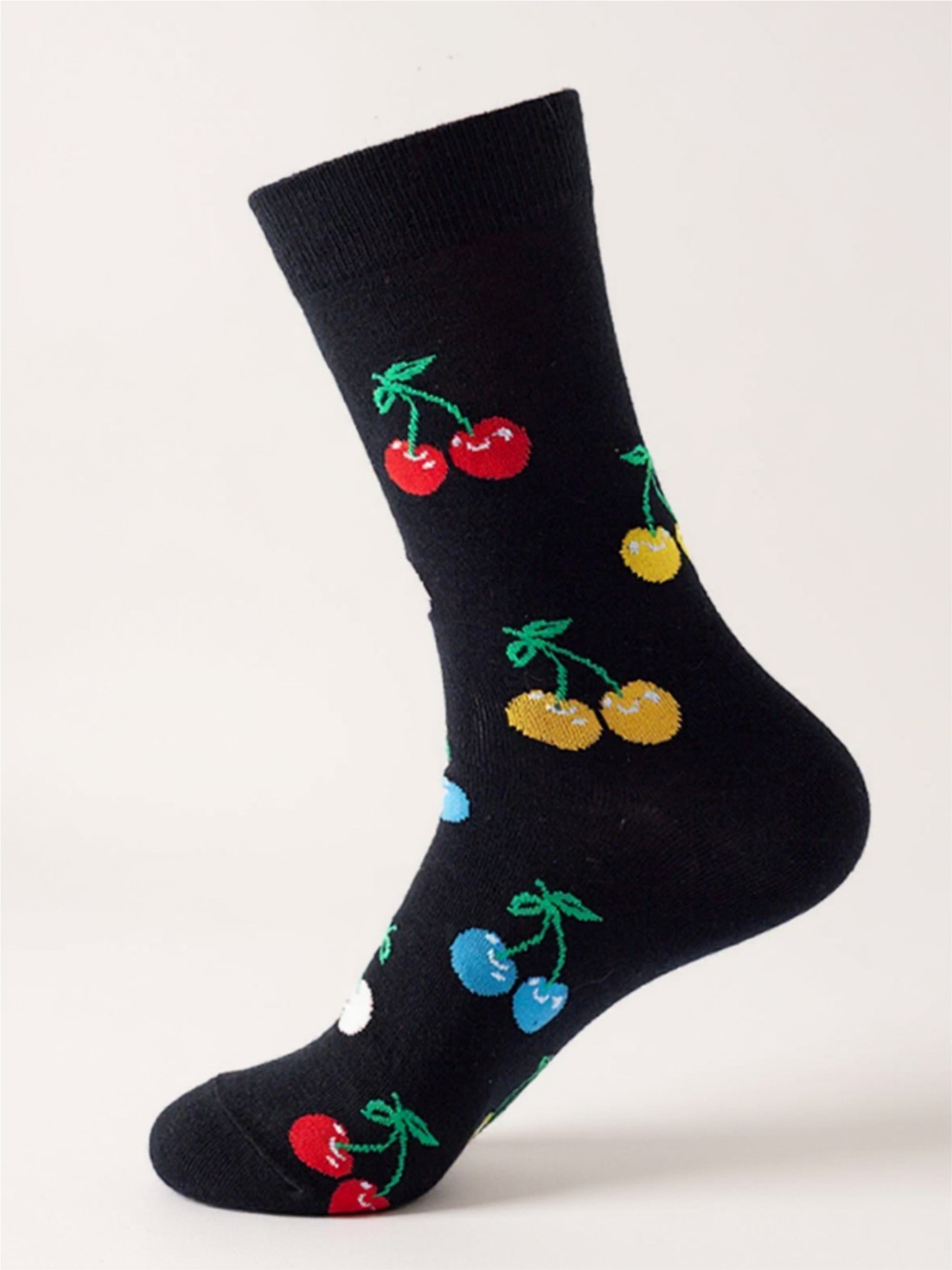 Fruit Print Knit Socks - 1 Pair