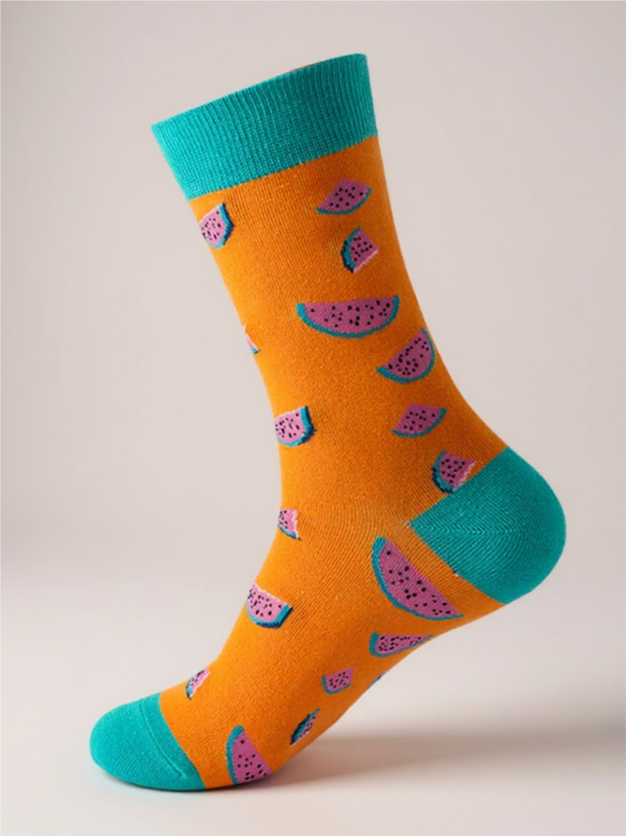 Fruit Print Knit Socks - 1 Pair