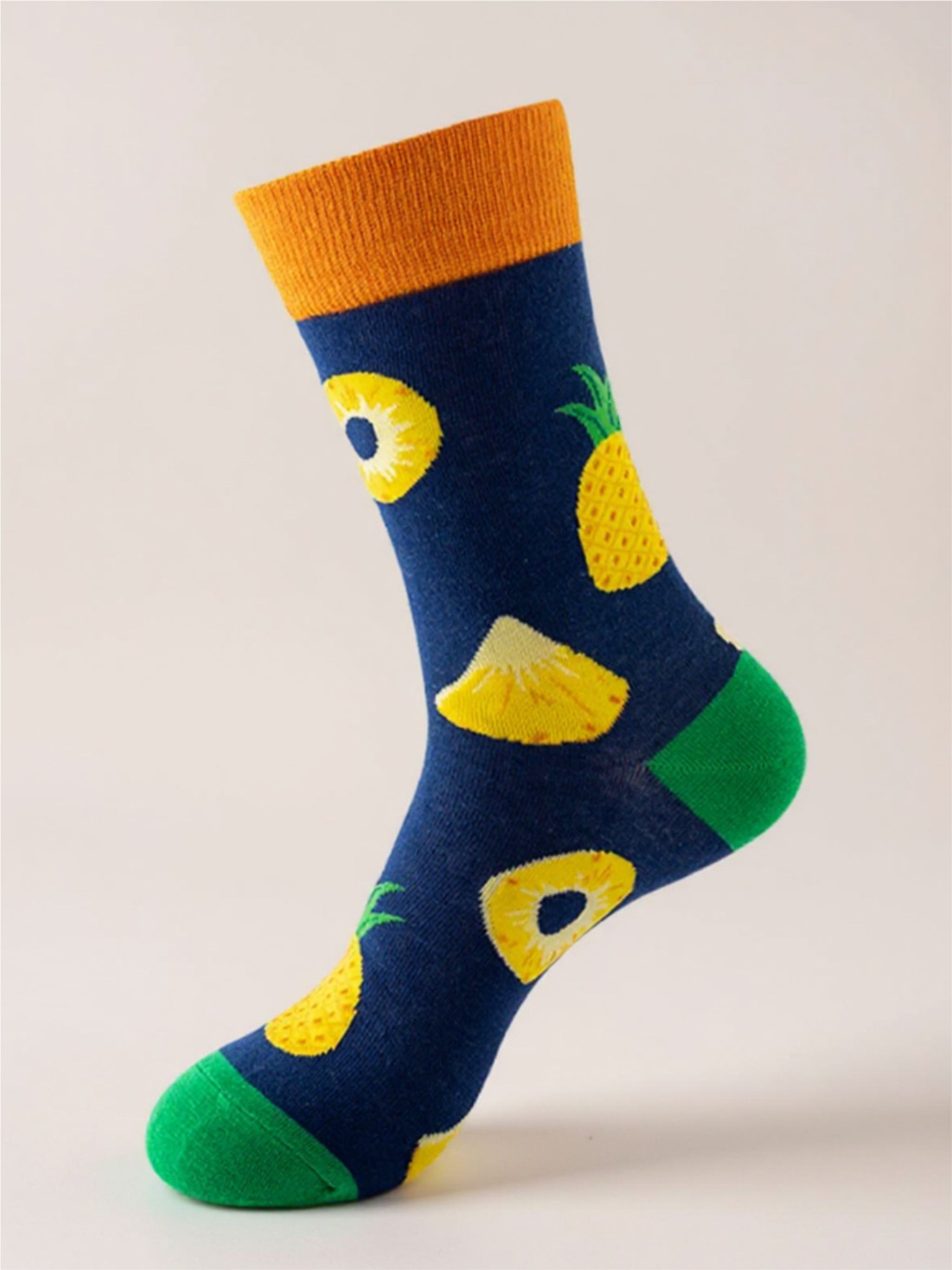 Fruit Print Knit Socks - 1 Pair