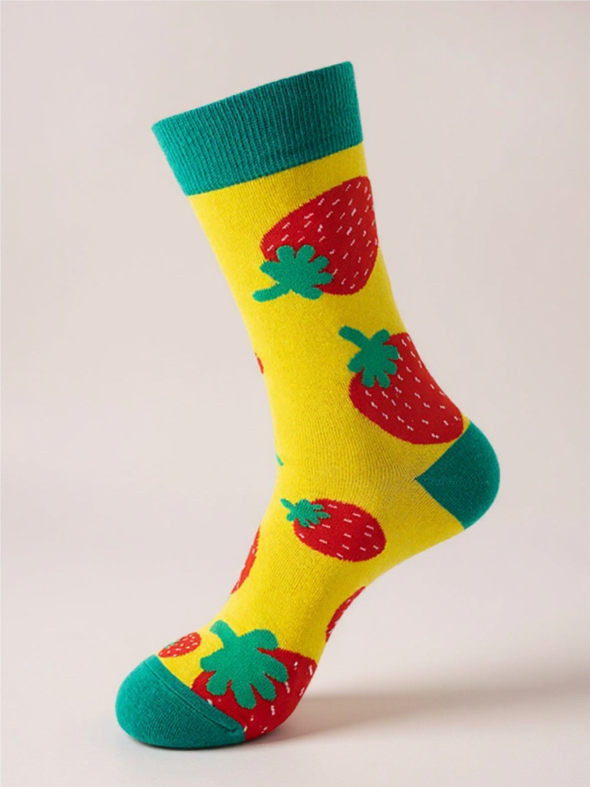 Fruit Print Knit Socks - 1 Pair