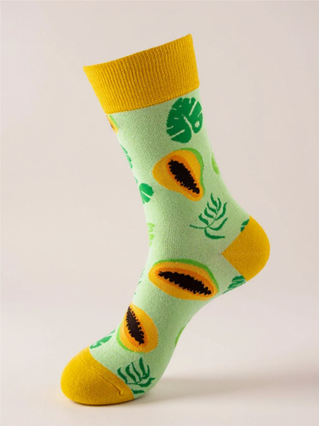 Fruit Print Knit Socks - 1 Pair