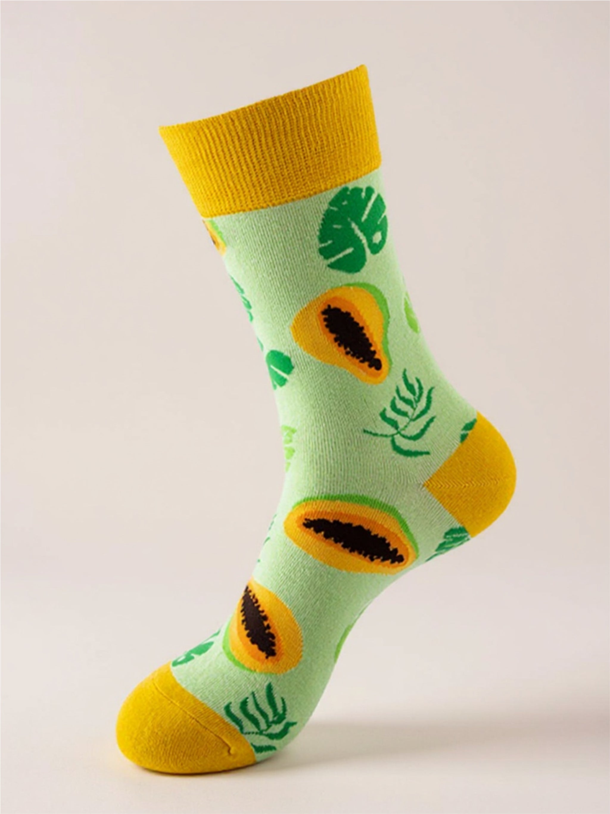 Fruit Print Knit Socks - 1 Pair