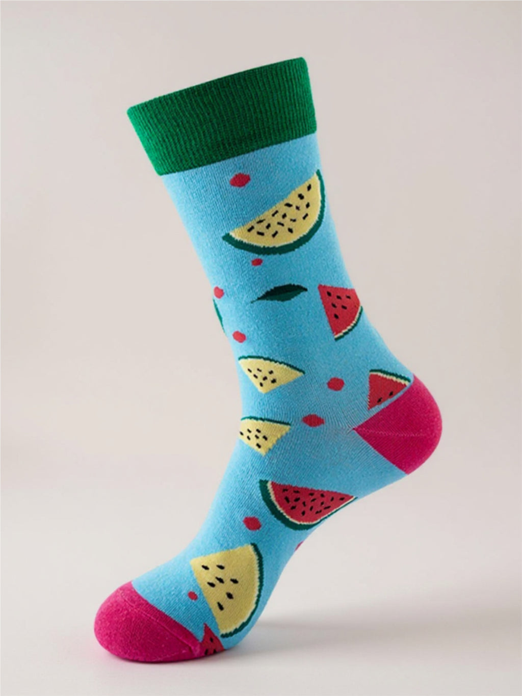 Fruit Print Knit Socks - 1 Pair