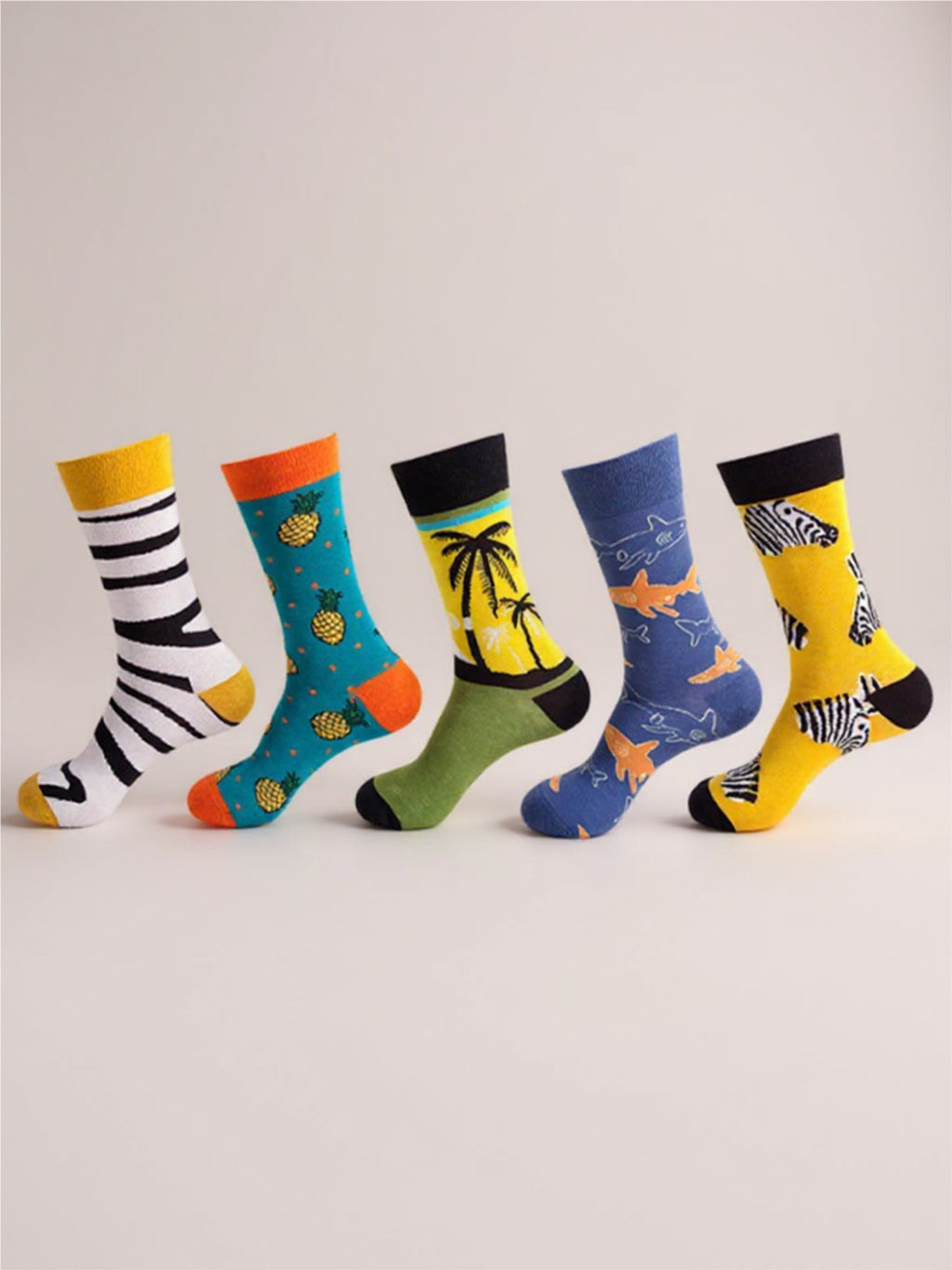 5 Pair Print Knit Socks